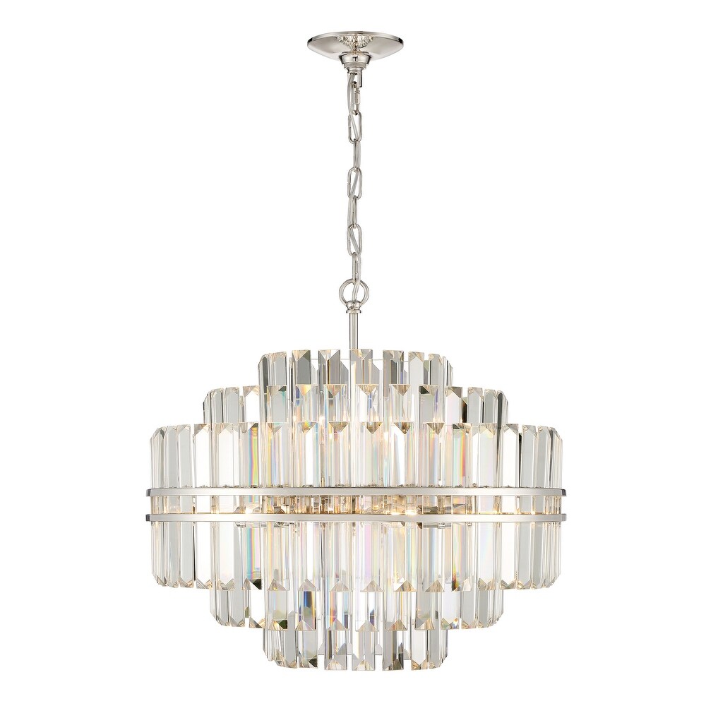 Hayes 12 Light Polished Nickel Chandelier - 22''W x 20.5''H