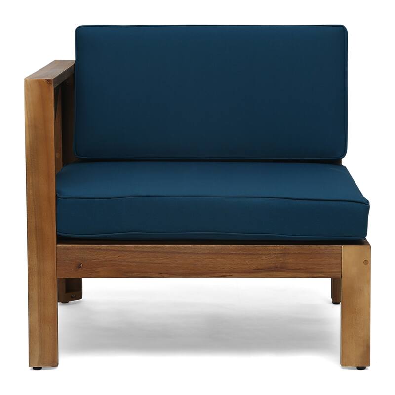 3 Piece Outdoor L-Shape Sofa Set, All-Weather Acacia Wood Conversation Furniture Set with Ottoman and Coffee Table