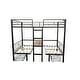 preview thumbnail 3 of 6, Twin over Twin Size Steel Loft Bunk Bed with Transformable Table Sets