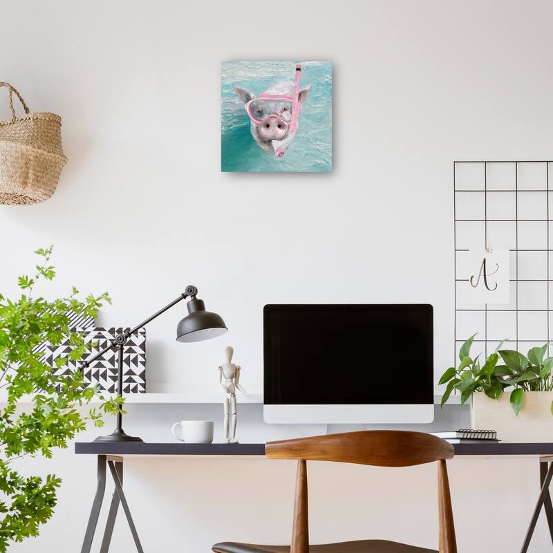 Snorkle Pig By Studio Arts Canvas Art Print