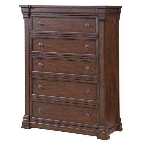 Kendall Traditional Tobacco Brown Wood 5-drawer Chest by Greyson Living