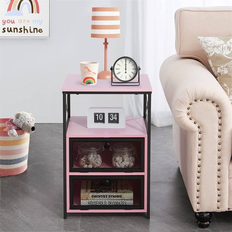 odern Night Stand with Storage Space