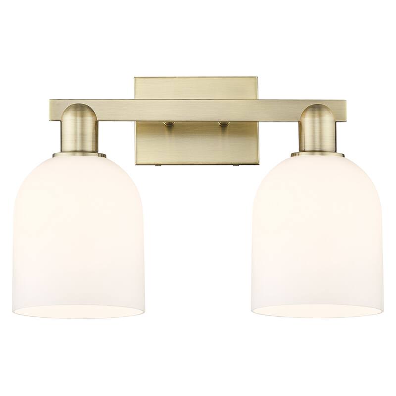 Innovations Lighting 716-2W-12-17 Bella Vanity Bella 2 Light 17" Wide - Antique Brass / White