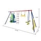 preview thumbnail 2 of 7, Interesting four function swingset with net swing and face to face metal plastic safe swing seat for age 3+