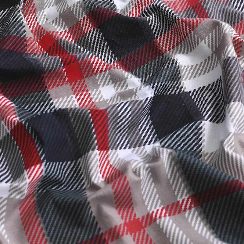 Feather & Stitch Cotton Flannel Sheets Set 4 Piece Bed Sheets Heavy Weight Bedding