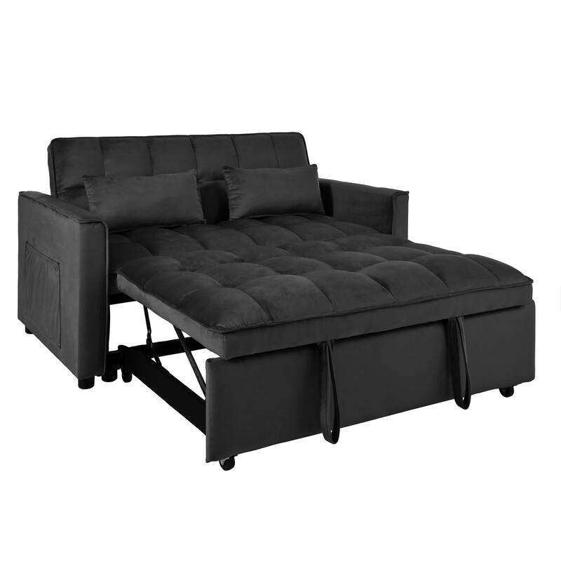 3-in-1 Pull Out Couch Bed with Reclining Backrest and Pillows
