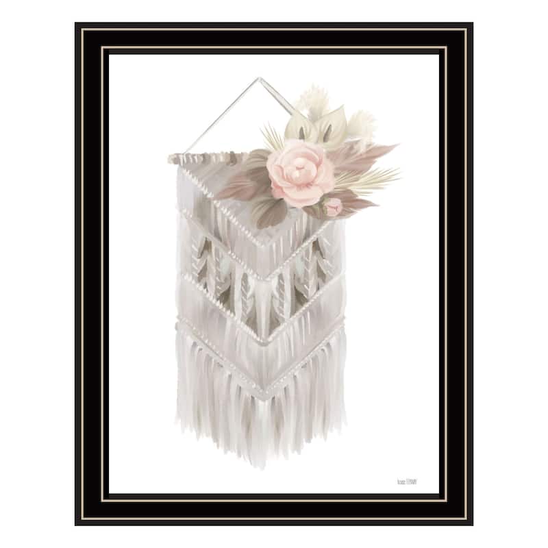 TrendyDecor4U Contemporary "BOHEMIAN MACRAME" Framed Print Wall Art - Multi
