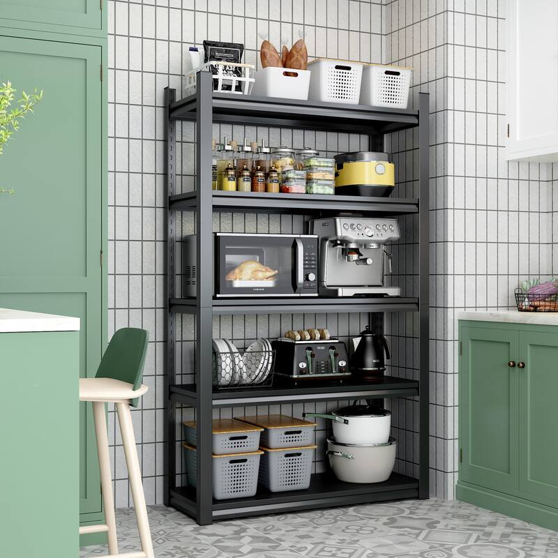 72"H 5 Tier Metal Shelves,2000LBS Heavy Duty Storage Shelves Adjustable Garage Shelf Unit Storage Utility Rack