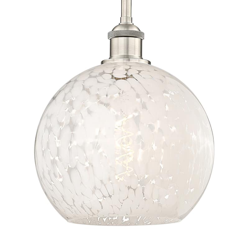 Innovations Lighting 616-1S 11 10 White Mouchette Pendant White - Brushed Satin Nickel