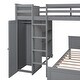 preview thumbnail 14 of 12, Multifunctional Design Loft Bed with Ladder, Wardrobe, Desk and Bookshelves, Full size, Grey