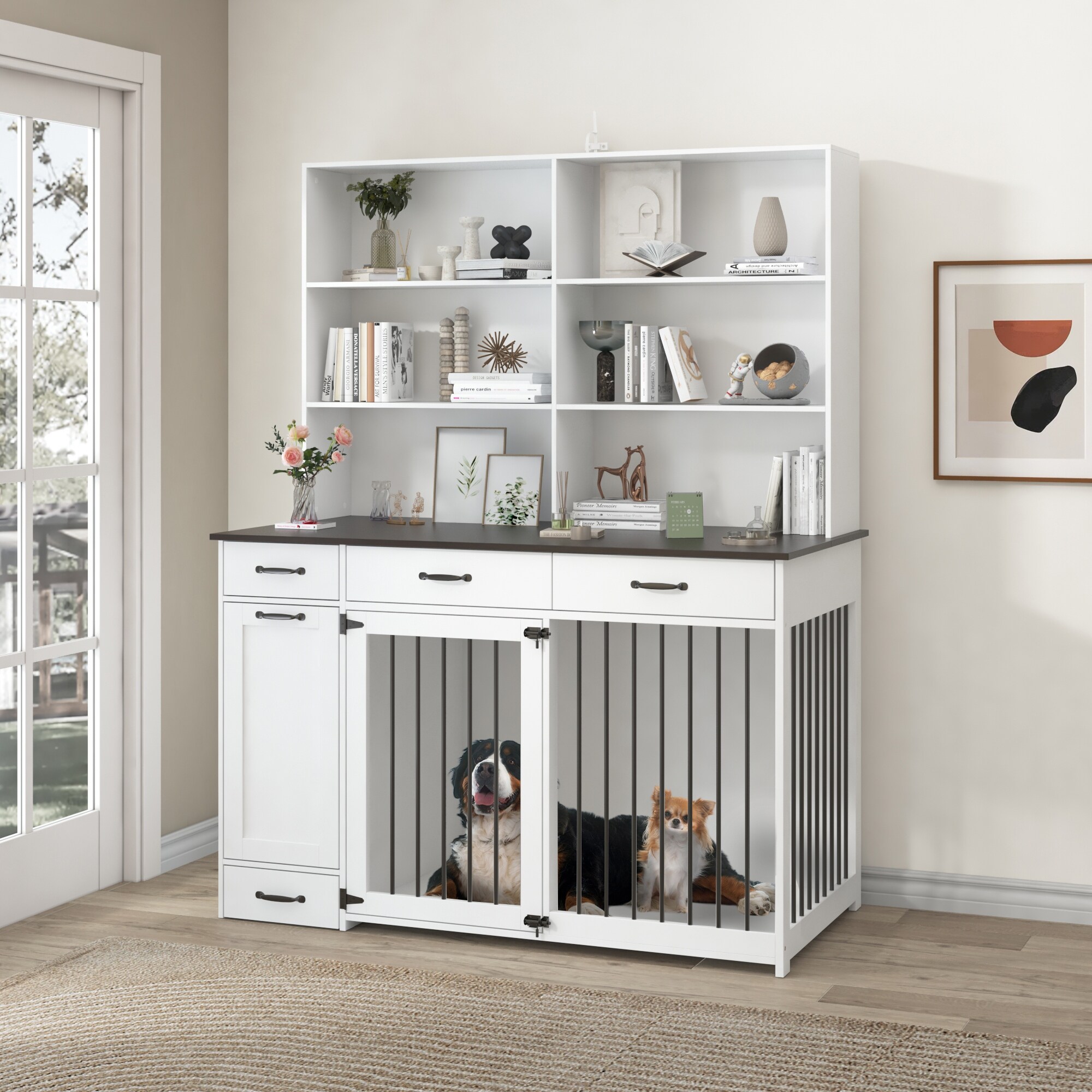 Multi Use Chic Dog Crate Elegant Pet Haven Stylish Home