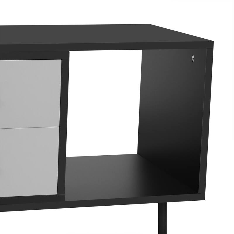 Freestanding TV Stand for 80" TV with 2 Doors, Media Console Table, Entertainment Center with Large Storage Cabinet
