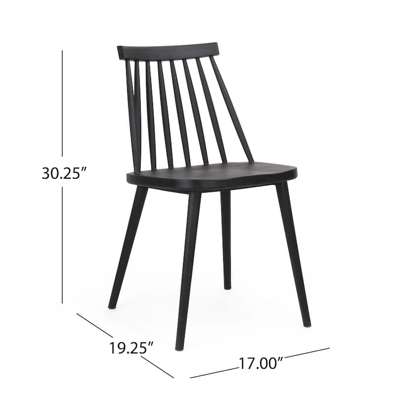 Country Set of 2 Dining Chairs with Hollow Slat Back Spindle Back for Kitchen Dining Room Living Room and Balcony