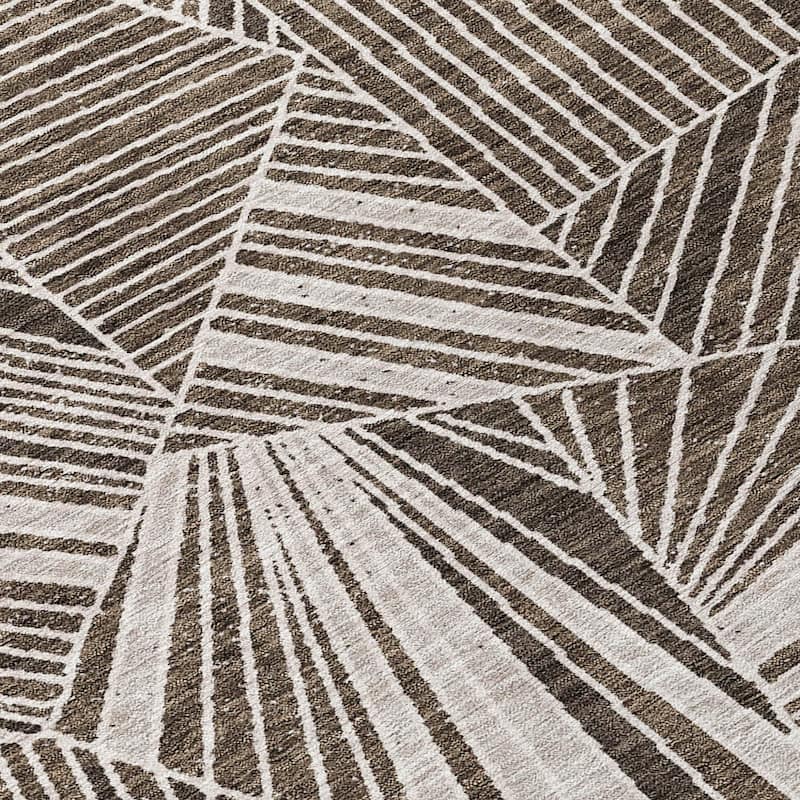 HomeRoots Geometric Transitional Rectangle Outdoor Rug