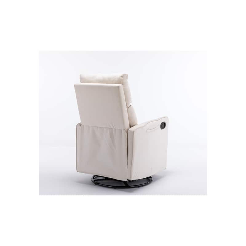 Cotton Linen Fabric Swivel Rocking Chair