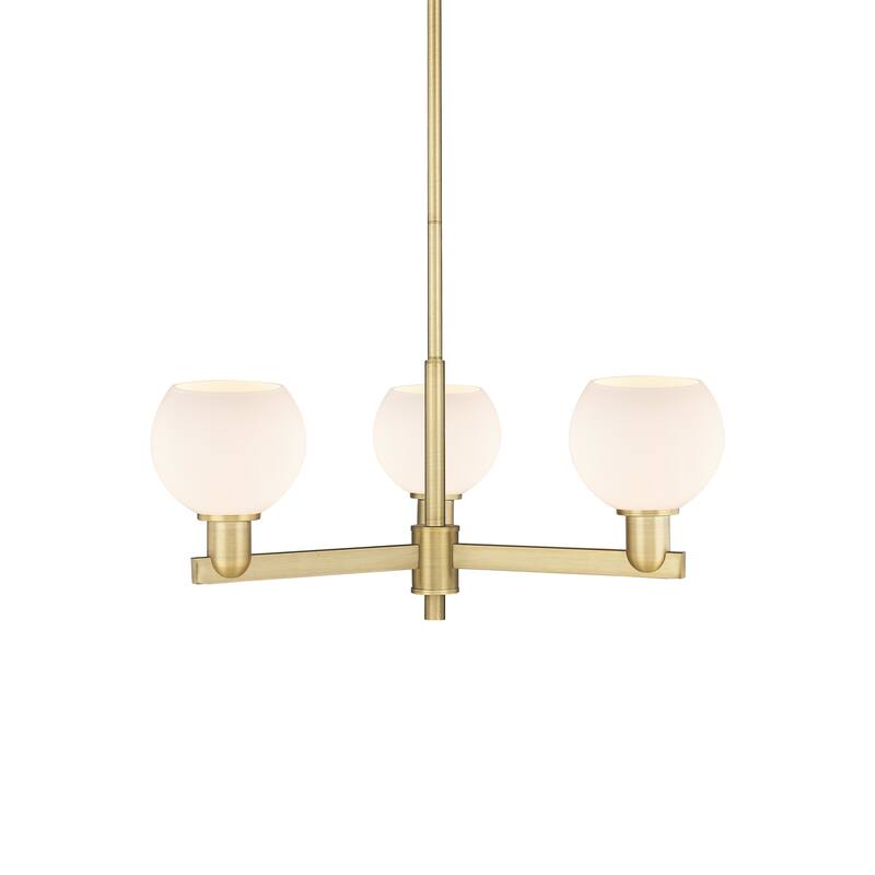 Innovations Lighting 716-3CR-10-28 Athens Chandelier Athens 3 Light - Brushed Brass / Matte White