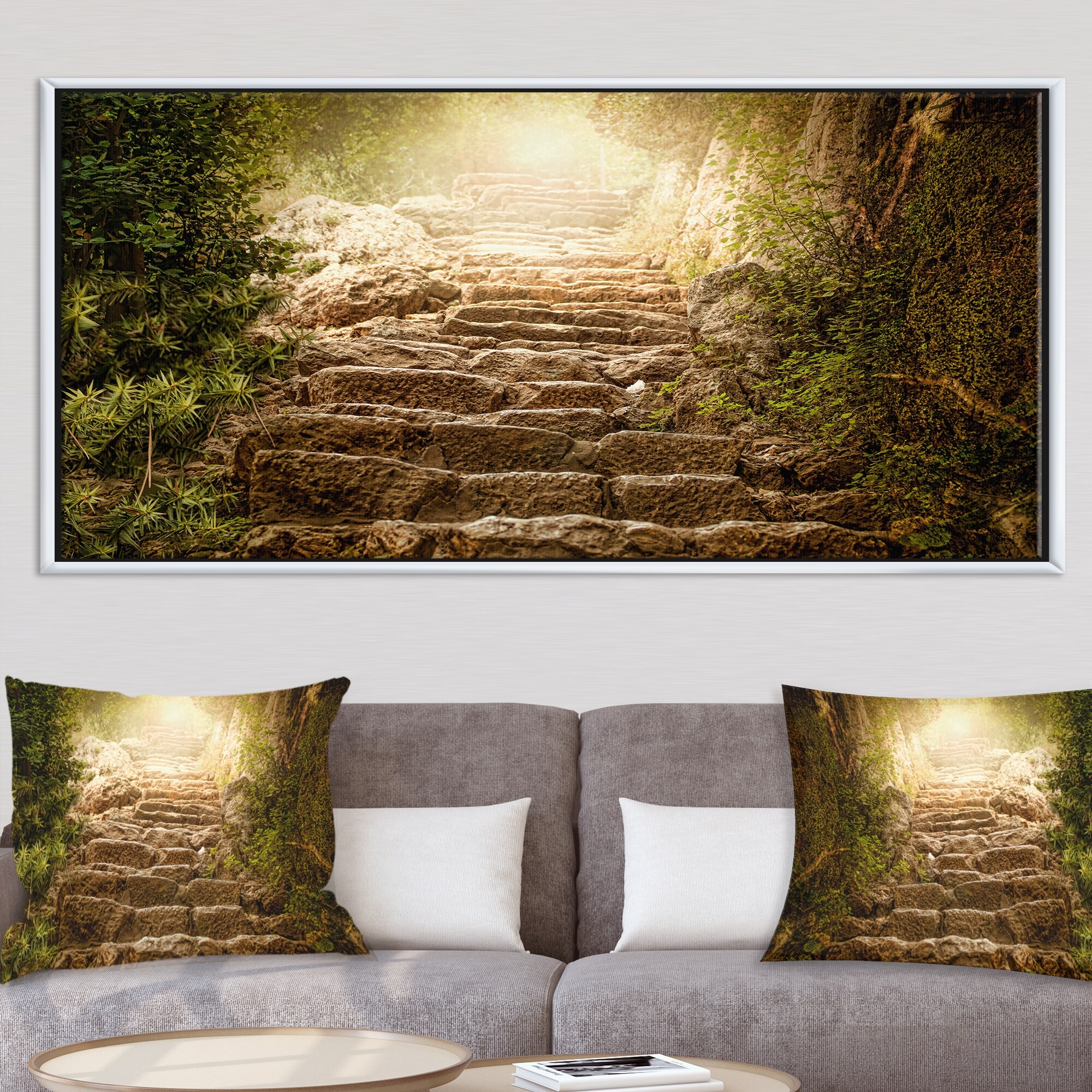 Shop Designart Holy Light And Upstairs Landscape Framed Canvas Art Print Overstock
