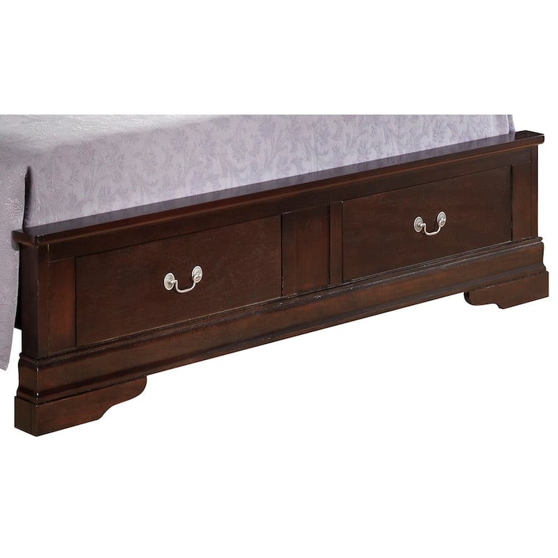 Full Sleigh Bed with Two Storage Drawers - 84" - Dark Brown