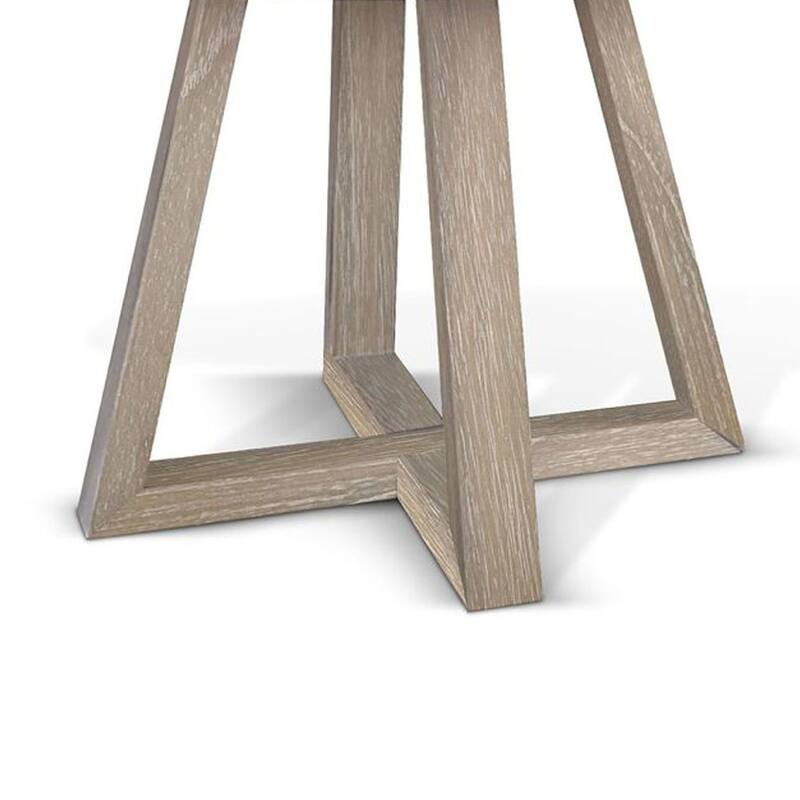 Dilly Dining Table, 60 Inch Round, Pedestal Base, Wheat Light Gray Wood - Light Gray, Natural Wheat Gray