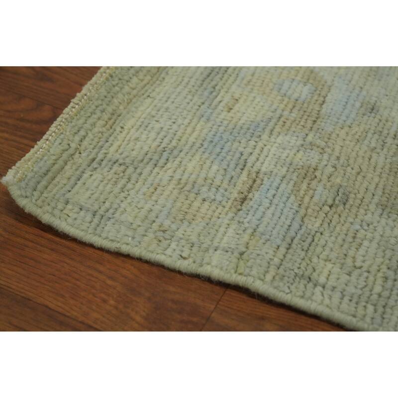 All-Over Floral Oushak Vegetable Dye Area Rug, Floral Geometric Carpet - 11' 7'' X 8' 10''