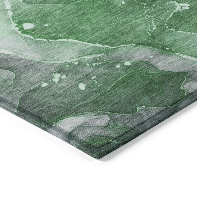 Machine Washable Indoor/ Outdoor Abstract Chantille Rug