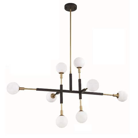 Ambience 8-Light Black and Brass Pendant