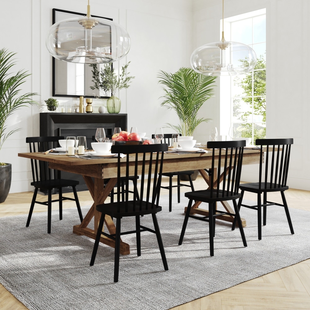 Solid Pine Farm Dining Table with X-Style Legs - 8' x 40"