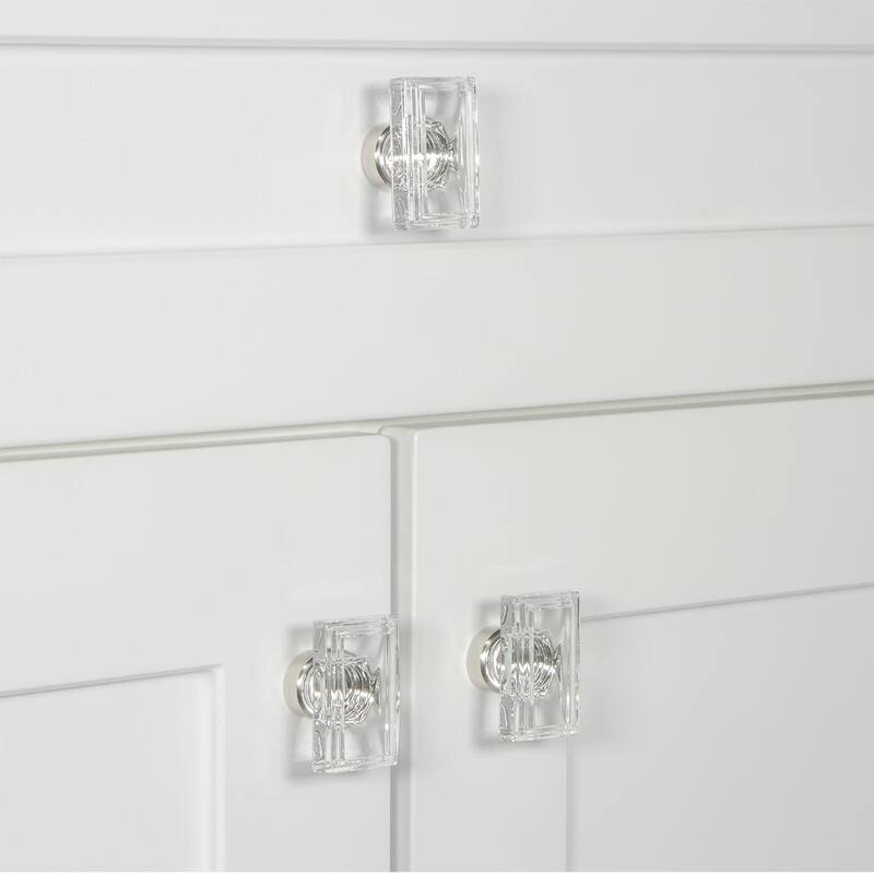 Grandeur CARR-CRYS-KNOB-LG Carre 1-3/4” Crystal Rectangular Emerald