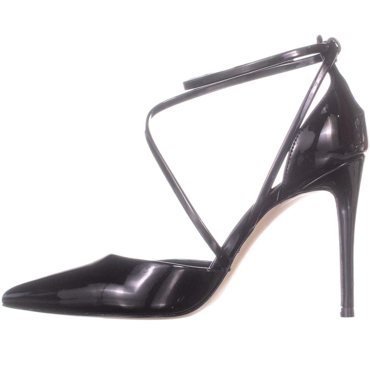 guess black patent leather pumps