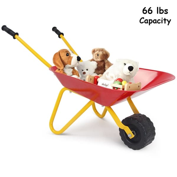 Shop Outdoor Garden Backyard Play Toy Kids Metal Wheelbarrow Red
