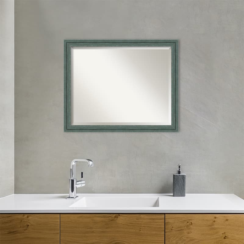 Upcycled Beveled Wood Framed Bathroom Vanity Wall Mirror
