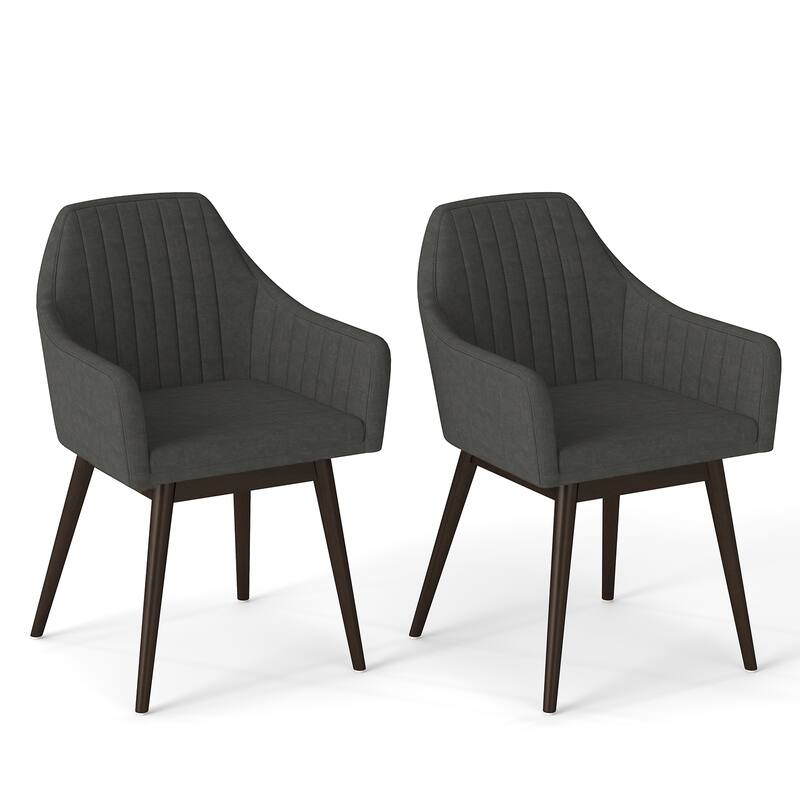 Gymax Set of 4 Dining Chairs Upholstered Kitchen Table Chairs w/ Solid