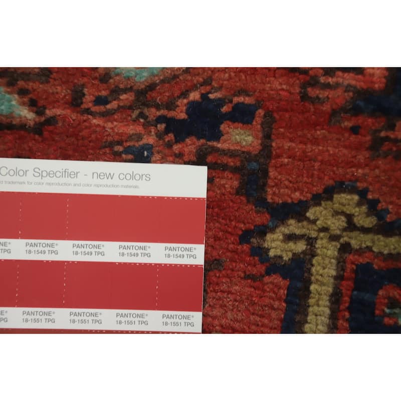 Hand Knotted Oriental 100% Wool Carpet Traditional Medallion Oranges & Rust Heriz Area Rug - 6' 11'' X 4' 7''