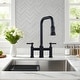 preview thumbnail 2 of 38, WOWOW Double Handle Bridge Kitchen Faucet with Advanced Spray