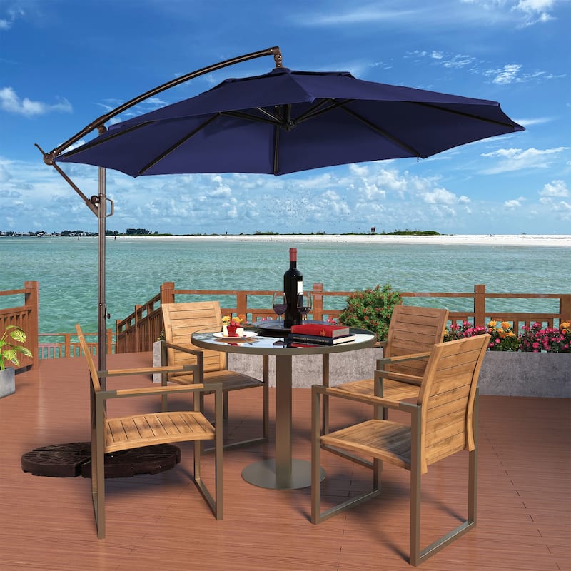 11FT Outdoor Cantilever Umbrella 360 Rotation Patio Offset Umbrella