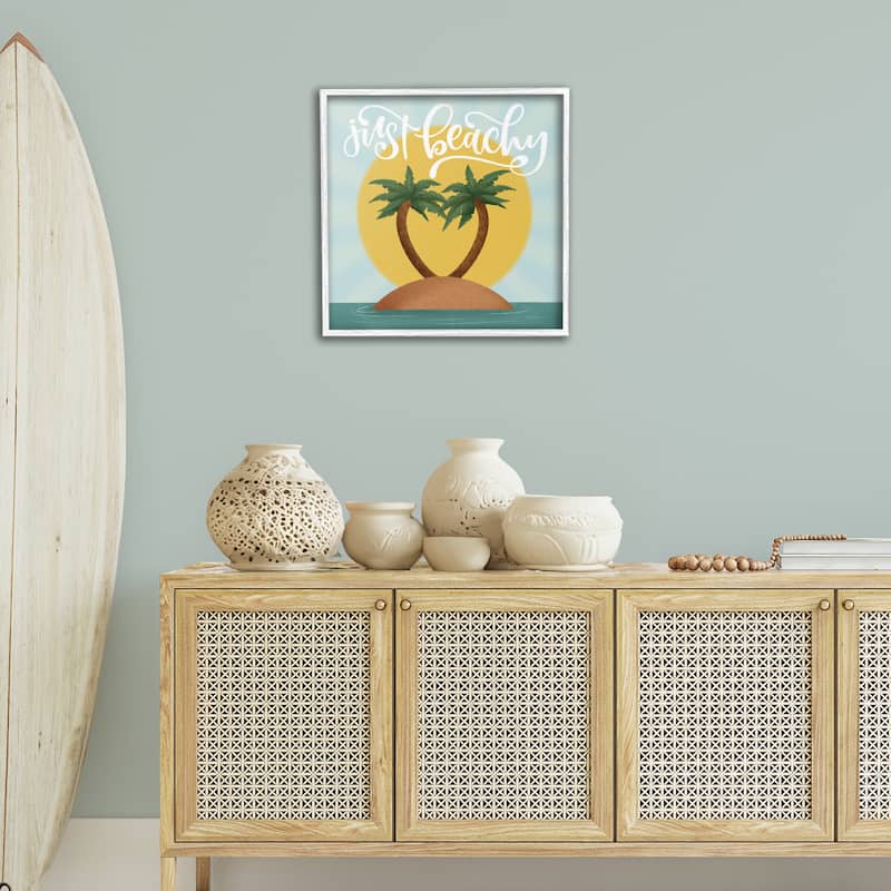 Stupell Just Beachy Tropical Island Framed Giclee Art Design By Sarah Hickman