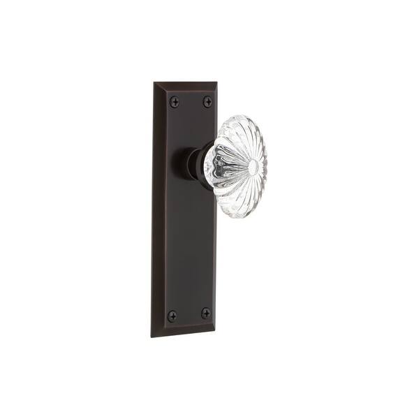 New York Plate 2-3/8 in. Backset Oil-Rubbed Bronze Privacy Bed/Bath New York Door Knob