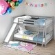 preview thumbnail 1 of 8, Full over Full Bunk Bed with Convertible Slide and Ladder, Gray Gray