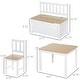 preview thumbnail 11 of 16, 4-Piece Kids Table Set with 2 Wooden Chairs, 1 Storage Bench, Grey