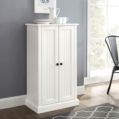 Seaside Distressed White Accent Cabinet