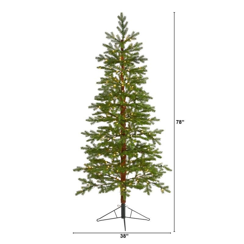 6.5ft. Fir Artificial Christmas Tree with 250 Clear Warm LED Lights and 208 Branches - Charming Holiday X-Mas Glow