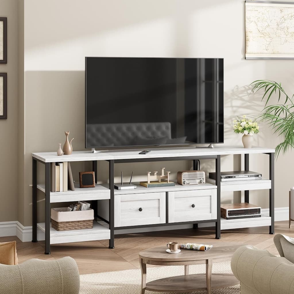 Rustic 71" TV Stand Media Console with 2 Drawers Entertainment Center for TVs Up to 75" - N/A