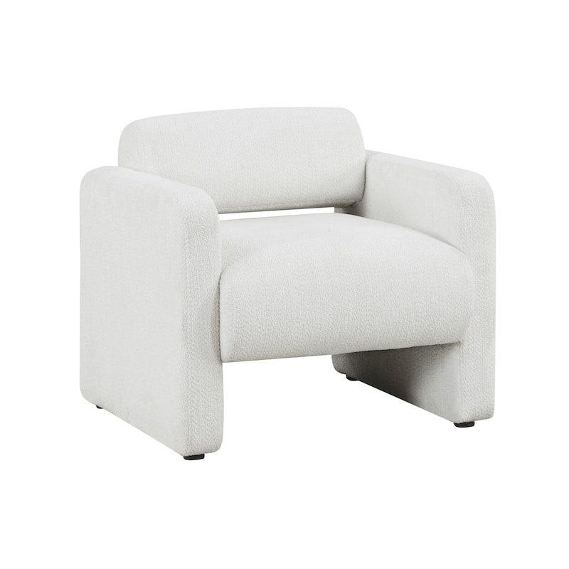 Freesia Modern Boucle Fabric Accent Chair with Arms, Upholstered Single Sofa Chair by Furniture of America