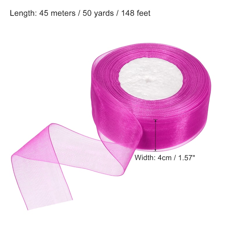 4cm 50 Yard Sheer Organza Ribbon Chiffon Decor Fabric Gift Wrapping