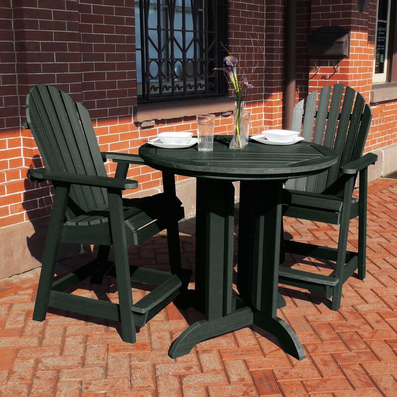 Highwood Commercial 3-Piece Adirondack 36" Bistro Counter Height Dining Set