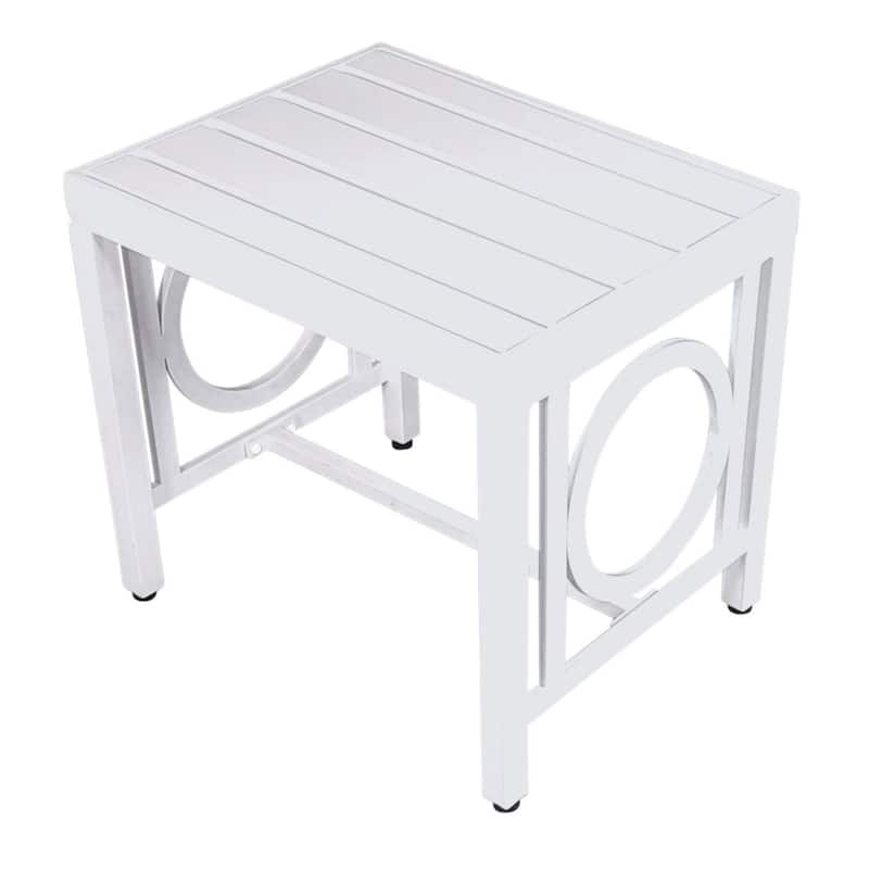 16" White Aluminum Outdoor Side Table