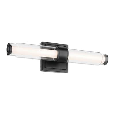 Kichler Lighting Laurene 18.5" Linear Bath Bar Small LED with Clear Glass in Black