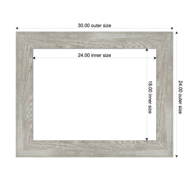 Amanti Art Dove Greywash Framed Dry Erase Magnetic Board - 30 x 24 in