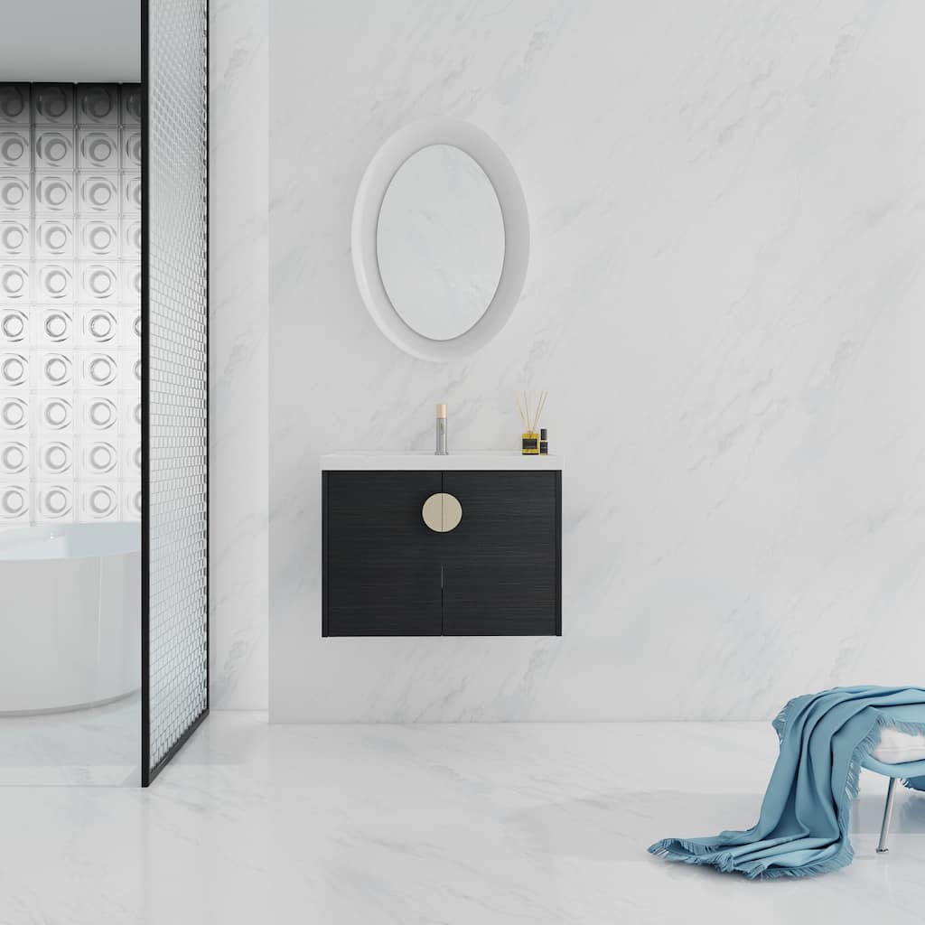 24 Inch Soft Close Doors Bathroom Vanity With Sink, For Small Bathroom