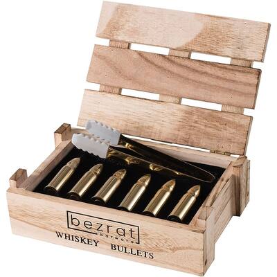 Set of 6 Gold Whisksey Chilling Stones